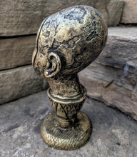 Load image into Gallery viewer, Egyptian Tut on lotus bust 11" statue Sculpture museum reproduction art www.Neo-Mfg.com home decor relief