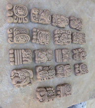 Load image into Gallery viewer, Aztec Mayan Glyph 18pc high relief Carved Sculpture Statue www.Neo-Mfg.com Museum reproduction 2"x1"