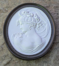 Load image into Gallery viewer, Victorian Cameo silhouette West wind Sculpture wall Plaque Bas relief 11" www.Neo-Mfg.com left face Bottee 1889 world fair m20a