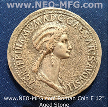 Load image into Gallery viewer, Roman Greek Coin Emperor Claudius second wife Agrippina (mother of Nero) Sculptural Wall relief www.Neo-Mfg.com 12" c7