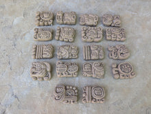 Load image into Gallery viewer, Aztec Mayan Glyph 18pc high relief Carved Sculpture Statue www.Neo-Mfg.com Museum reproduction 2"x1"