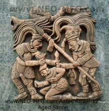 Load image into Gallery viewer, History Aztec Mayan Lintel 8 Conquerors Mesoamerica Pre-Columbian Ritual wall sculpture 12" www.NEO-MFG.com