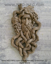 Load image into Gallery viewer, Nature Garden Greenman Grape Harvest Sculptural wall relief bust Neo-Mfg 17"