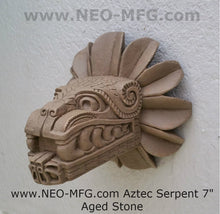 Load image into Gallery viewer, History Feathered Serpent Head of Quetzalcoaltl Aztec Maya Artifact Carved Sculpture Statue 7" www.Neo-Mfg.com
