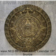 Load image into Gallery viewer, History MAYAN AZTEC CALENDAR Sculptural wall relief plaque 19" Museum Quality Neo-Mfg