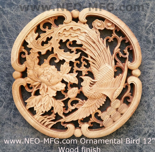Animal Ornamental Bird Carved style Sculpture Statue Plaque 12