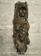 Load image into Gallery viewer, History Native American 3 Warrior bust Chiefs of the Oglala Sioux Bas-Relief Sculpture Statue 17" Tall www.Neo-Mfg.com