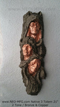 Load image into Gallery viewer, History Native American 3 Warrior bust Chiefs of the Oglala Sioux Bas-Relief Sculpture Statue 17" Tall www.Neo-Mfg.com