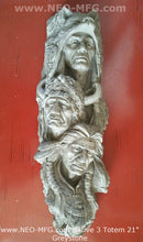 Load image into Gallery viewer, History Native American 3 Warrior bust Chiefs of the Oglala Sioux Bas-Relief Sculpture Statue 17" Tall www.Neo-Mfg.com