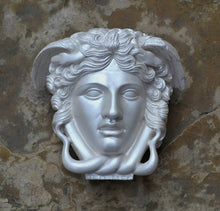 Load image into Gallery viewer, History Medusa Versace Rondanini Bust design Artifact Carved Sculpture Statue 12" on pedestal www.Neo-Mfg.com