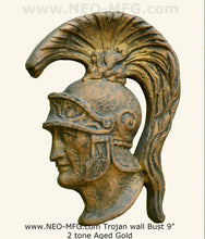 Load image into Gallery viewer, Roman Greek Trojan Bust Sculptural wall relief plaque home decor 6" www.Neo-Mfg.com