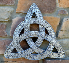 Load image into Gallery viewer, Celtic decor Trinity Knot life triquetra Wall Plaque sculpture Irish www.Neo-Mfg.com 12"