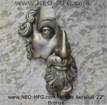 Load image into Gallery viewer, Marcus Aurelius Antoninus Augustus 3D Portrait Face Wall Plaque Sculpture Fragment 22" Museum Quality www.Neo-Mfg.com