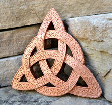 Load image into Gallery viewer, Celtic decor Trinity Knot life triquetra Wall Plaque sculpture Irish www.Neo-Mfg.com 12"