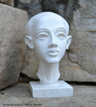 Load image into Gallery viewer, History Egyptian Princess Amarna bust Sculpture 4" www.Neo-Mfg.com home decor Museum Reproduction