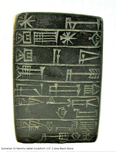Load image into Gallery viewer, Sumerian Dedication to Goddess Ishtar-Inanna tablet Cuneiform 3.5" Tall www.Neo-Mfg.com Museum Reproduction