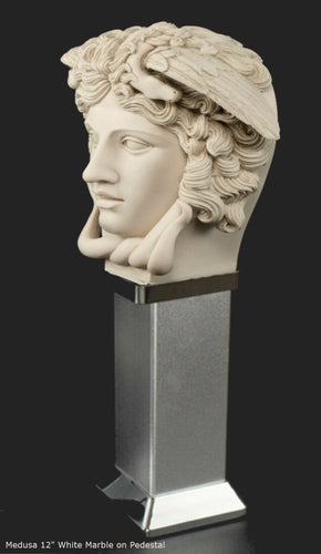 History Medusa Versace Rondanini Bust design Artifact Carved Sculpture Statue 12" on pedestal www.Neo-Mfg.com