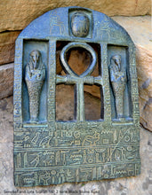 Load image into Gallery viewer, History Egyptian Stele for Senebef and Ipta Scarab Artifact Carved Sculpture Statue 16" Tall www.Neo-Mfg.com Museum reproduction