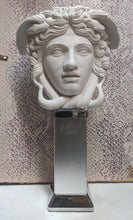 Load image into Gallery viewer, History Medusa Versace Rondanini Bust design Artifact Carved Sculpture Statue 12" on pedestal www.Neo-Mfg.com