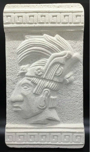 History Aztec Maya Pakal Cameo Mesoamerica Artisan plaque wall Sculpture Statue www.Neo-Mfg.com 11"