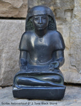 Load image into Gallery viewer, Egyptian Scribe Nebmertouf seated sitting statue Sculpture 5" www.Neo-Mfg.com museum reproduction