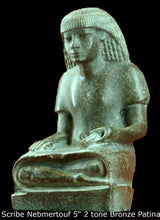 Load image into Gallery viewer, Egyptian Scribe Nebmertouf seated sitting statue Sculpture 5" www.Neo-Mfg.com museum reproduction