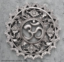 Load image into Gallery viewer, Religious OM AUM Nameste Carved Sculpture Statue Plaque 12" Neo-Mfg c6