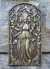 Load image into Gallery viewer, Hecate or Hekate triple goddess wall Sculpture www.Neo-Mfg.com 6" alter moon