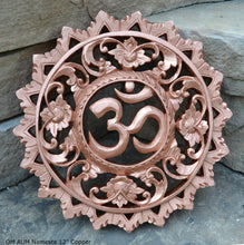 Load image into Gallery viewer, Religious OM AUM Nameste Carved Sculpture Statue Plaque 12" Neo-Mfg c6