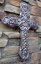 Load image into Gallery viewer, Religious Cross Celtic Ring wall art plaque decor Sculpture 25" www.NEO-MFG.com White marble