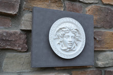 Load image into Gallery viewer, History Medusa Versace design Artifact Carved Sculpture Statue 8" www.Neo-Mfg.com Mounted on Plaque