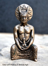 Load image into Gallery viewer, Satyr Faun Idol Phallus 3" Sculpture statue 3" www.Neo-Mfg.com Home decor mystical Pan Faunus