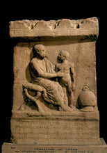 Load image into Gallery viewer, Roman Greek Tombstone of Jason, the Physician Artifact Carved Sculpture Statue 6" www.Neo-Mfg.com