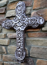 Load image into Gallery viewer, Religious Cross Celtic Ring wall art plaque decor Sculpture 25" www.NEO-MFG.com White marble
