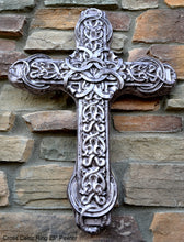 Load image into Gallery viewer, Religious Cross Celtic Ring wall art plaque decor Sculpture 25" www.NEO-MFG.com White marble