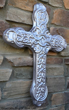Load image into Gallery viewer, Religious Cross Celtic Ring wall art plaque decor Sculpture 25" www.NEO-MFG.com White marble
