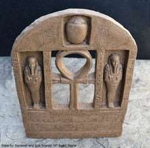 Load image into Gallery viewer, History Egyptian Stele for Senebef and Ipta Scarab Artifact Carved Sculpture Statue 16" Tall www.Neo-Mfg.com Museum reproduction