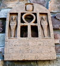 Load image into Gallery viewer, History Egyptian Stele for Senebef and Ipta Scarab Artifact Carved Sculpture Statue 16" Tall www.Neo-Mfg.com Museum reproduction