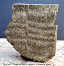 Load image into Gallery viewer, History EPIC OF GILGAMESH Pre-Biblical Deluge flood Story museum replica cuneiform tablet Sculpture 6&quot; www.Neo-Mfg.com home decor
