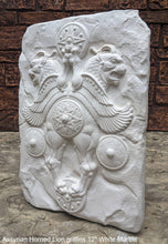 Load image into Gallery viewer, Assyrian Horned Lion griffin Persian Persepolis art Sculpture wall plaque relief www.Neo-Mfg.com 12"