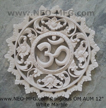 Load image into Gallery viewer, Religious OM AUM Nameste Carved Sculpture Statue Plaque 12" Neo-Mfg c6