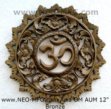 Load image into Gallery viewer, Religious OM AUM Nameste Carved Sculpture Statue Plaque 12" Neo-Mfg c6