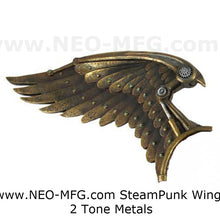 Load image into Gallery viewer, Angel Wings STEAMPUNK wall sculpture statue plaque www.Neo-Mfg.com 24&quot; wide 2pc
