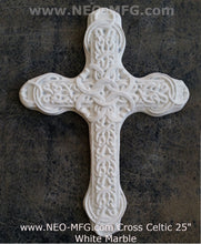 Load image into Gallery viewer, Religious Cross Celtic Ring wall art plaque decor Sculpture 25" www.NEO-MFG.com White marble
