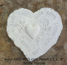 Load image into Gallery viewer, HEART Live Laugh Love wall sculpture statue plaque www.Neo-Mfg.com 9&quot; n18
