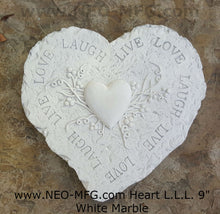 Load image into Gallery viewer, HEART Live Laugh Love wall sculpture statue plaque www.Neo-Mfg.com 9" n18

