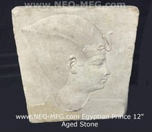 Load image into Gallery viewer, History Egyptian King Prince head Stela Fragment Sculptural wall relief plaque www.Neo-Mfg.com 12&quot; h17
