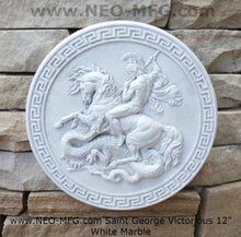Load image into Gallery viewer, Roman Greek Saint George the Victorious Stone Carving Sculpture Wall Frieze 12&quot; www.Neo-Mfg.com
