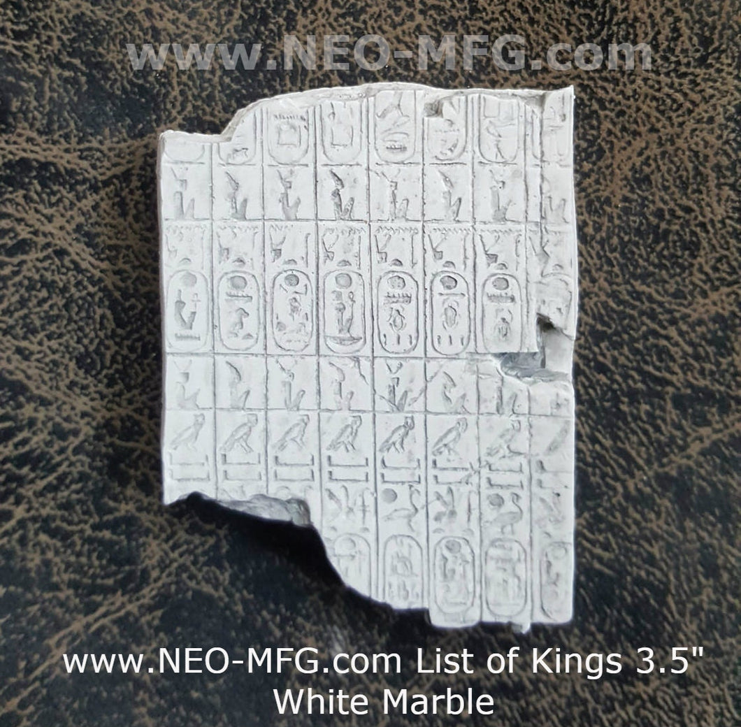 History Egyptian List of Kings Sculptural wall relief plaque www.Neo-Mfg.com 2.25