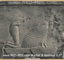 Load image into Gallery viewer, History Egyptian Wadjet &amp; Nekhbet Stela Fragment Sculptural wall relief plaque www.Neo-Mfg.com 6.5" b23
